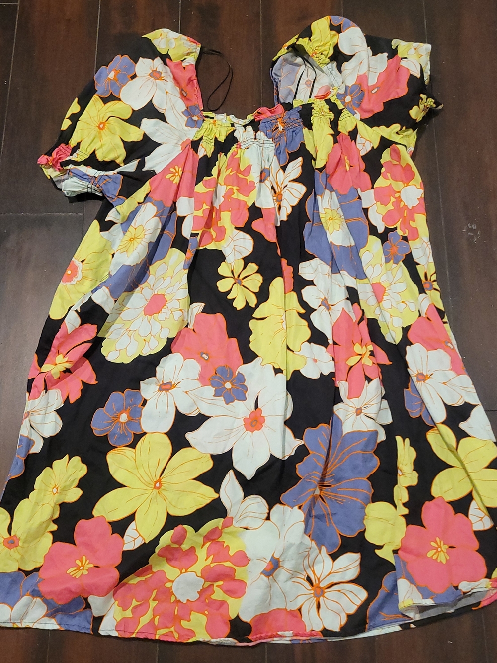 Women’s Black Floral Off-Shoulder Dress - Multicolor